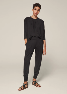 Pleat detail wide-leg trouser